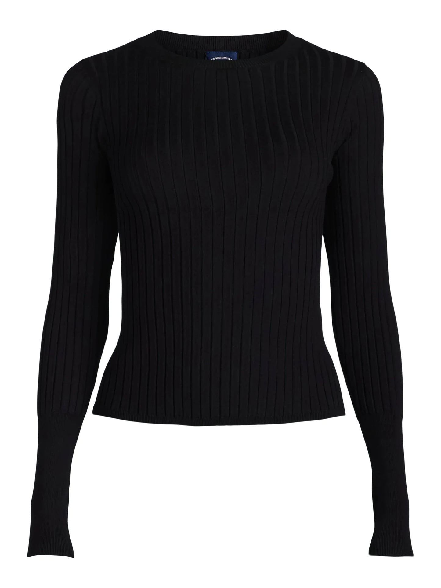 Women'S Wide Ribbed Crewneck Sweater, Lightweight, Sizes XS-XXL