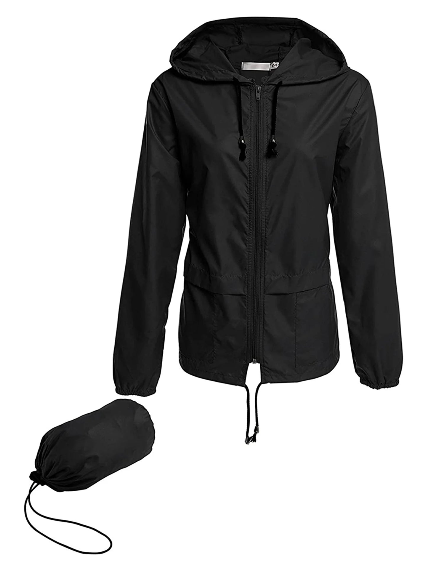 Raincoat Women Lightweight Waterproof Rain Jackets Packable Outdoor Hooded Windbreaker with Adjustable Drawstring