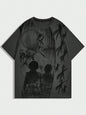 ROMWE X Attack on Titan Men Anime Print T-Shirt, School