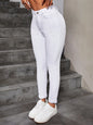 High-Waisted Button-Embellished Skinny Stretch Distressed Y2K Jeans