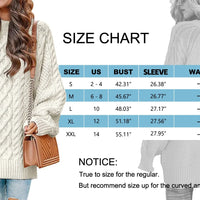 Oversized Sweaters for Women Cable Knit Chunky Pullover Sweater