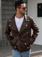 Manfinity LEGND Men'S Vintage Casual Lapel Jacket, Autumn Season