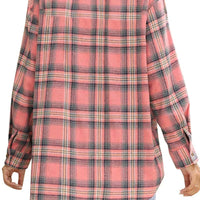 Plaid Flannel Shirts for Women Oversized Long Sleeve Button down Shirts Blouses Tops