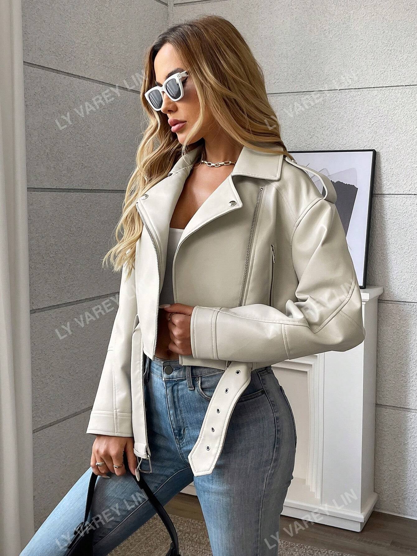 Women'S Solid Color Simple Daily Zip-Up Short Jacket