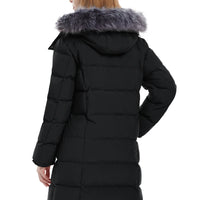 Women'S Recycled Thicken Winter Coat Waterproof Winter Jacket Long Winter Snow Jacket Black L