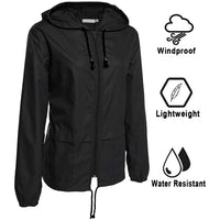 Raincoat Women Lightweight Waterproof Rain Jackets Packable Outdoor Hooded Windbreaker with Adjustable Drawstring