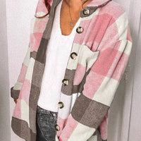 Womens Plaid Shirts Flannel Shacket Jacket Long Sleeve Button down Boyfriend Shirt Coats