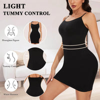 2 Packs Shapewear Slips for under Dresses Women'S Tummy Control Body Shaper Slimming Seamless Cami Slip