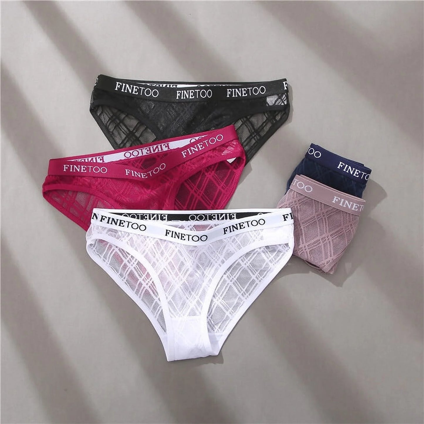 6 Pack Womens Underwear Invisible Seamless Bikini Lace Plaid Briefs Half Back Coverage Panties S-XL