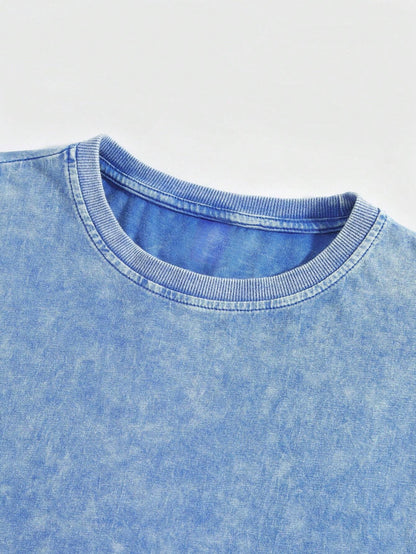 ROMWE MEN Street Life Men'S Casual Loose round Neck Oversized Short Sleeve T-Shirt for Summer, School