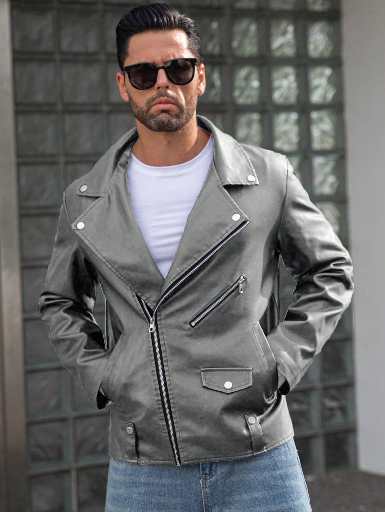 Manfinity LEGND Men'S Vintage Casual Lapel Jacket, Autumn Season
