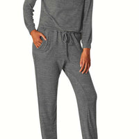 Womens Pajamas Sets Long Sleeve Top and Pant with Pockets Lounge Wear Set Oufits