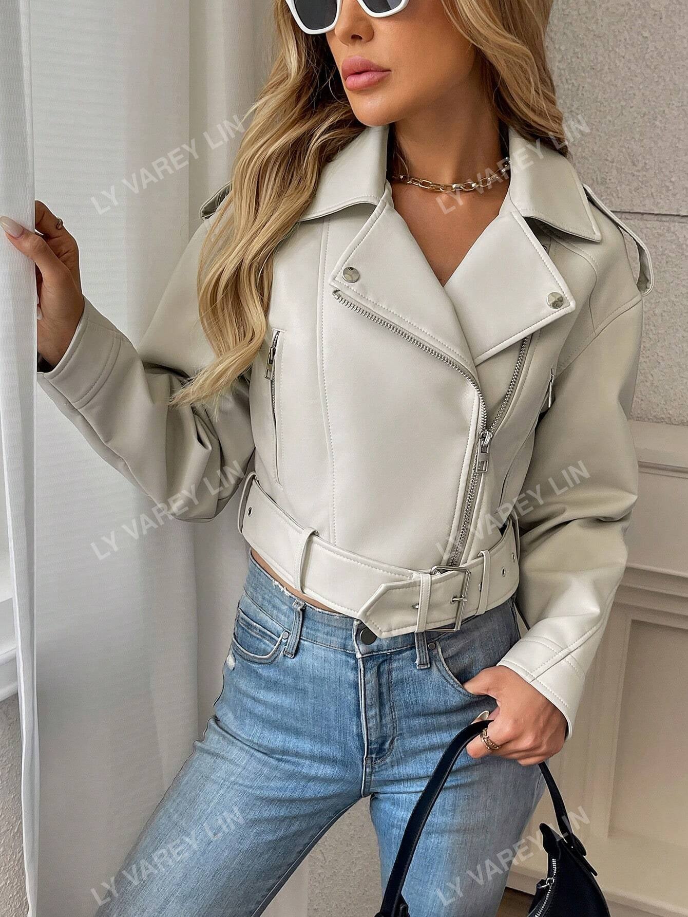 Women'S Solid Color Simple Daily Zip-Up Short Jacket