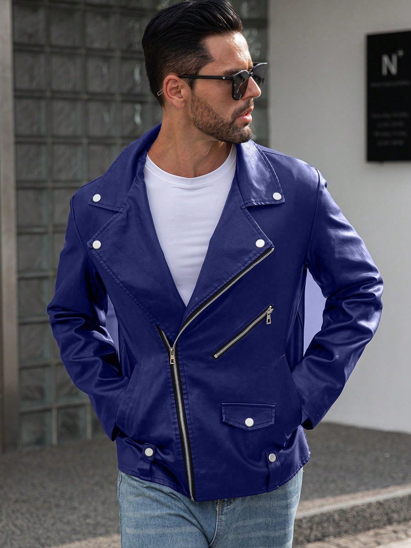 Manfinity LEGND Men'S Vintage Casual Lapel Jacket, Autumn Season