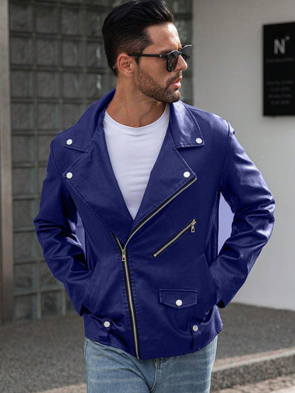 Manfinity LEGND Men'S Vintage Casual Lapel Jacket, Autumn Season