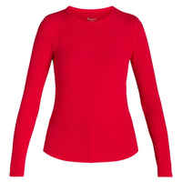 Ribbed Crewneck Tee with Long Sleeves, Women'S and Women'S Plus