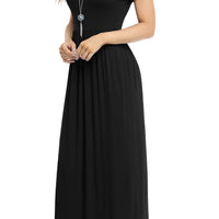 Women'S Short Sleeve Loose Plain Maxi Dresses Casual Long Dresses with Pockets