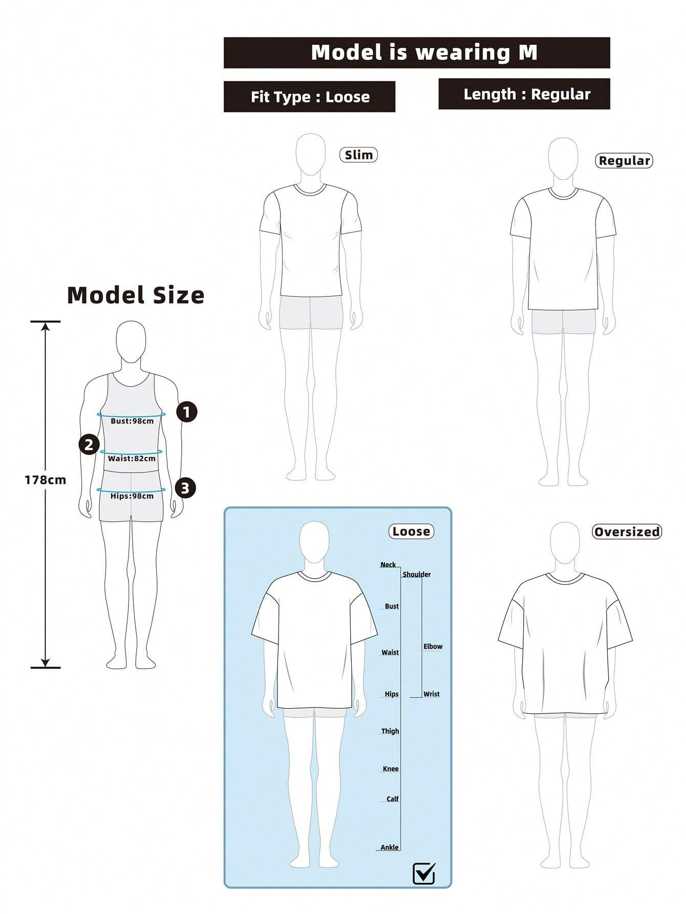 Manfinity EMRG Men Loose Fit Letter Graphic Drop Shoulder round Neck Short Sleeve T-Shirt, Going Out Street Wear, Boyfriend Gift
