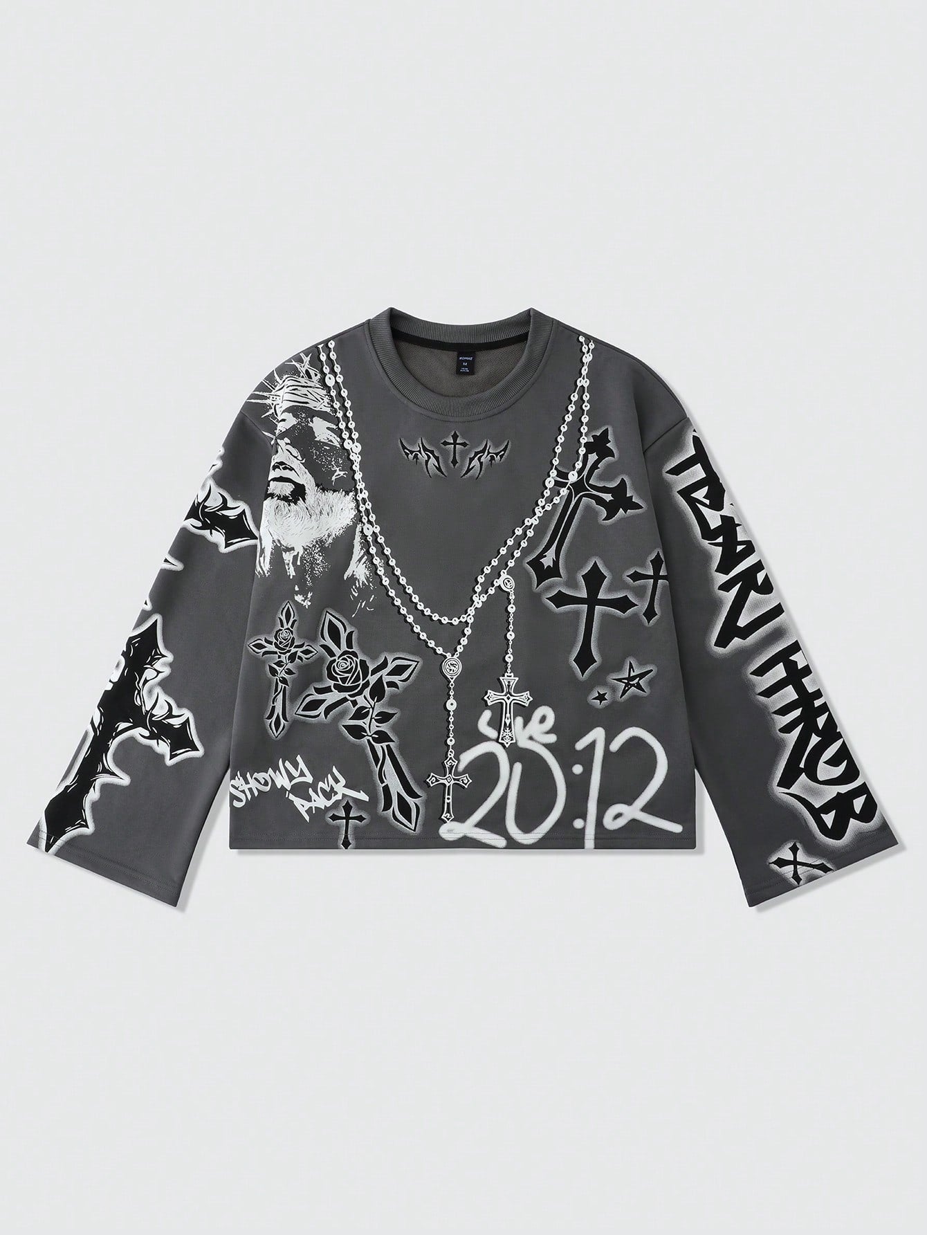 ROMWE MEN Street Life Men'S Oversized Short Style Long Sleeve Hoodie