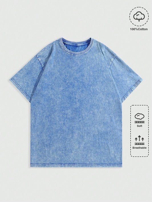 ROMWE MEN Street Life Men'S Casual Loose round Neck Oversized Short Sleeve T-Shirt for Summer, School
