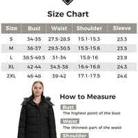 Women'S Recycled Thicken Winter Coat Waterproof Winter Jacket Long Winter Snow Jacket Black L