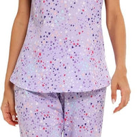 Womens Pajama Sets Cotton Pj Set Short Sleeve Tops with Capri Pants Sleepwear 2 Piece Lounge Set