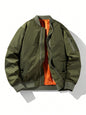 Men'S Plain Baseball Collar Casual Retro New Tops Baseball Jacket, Spring/Autumn