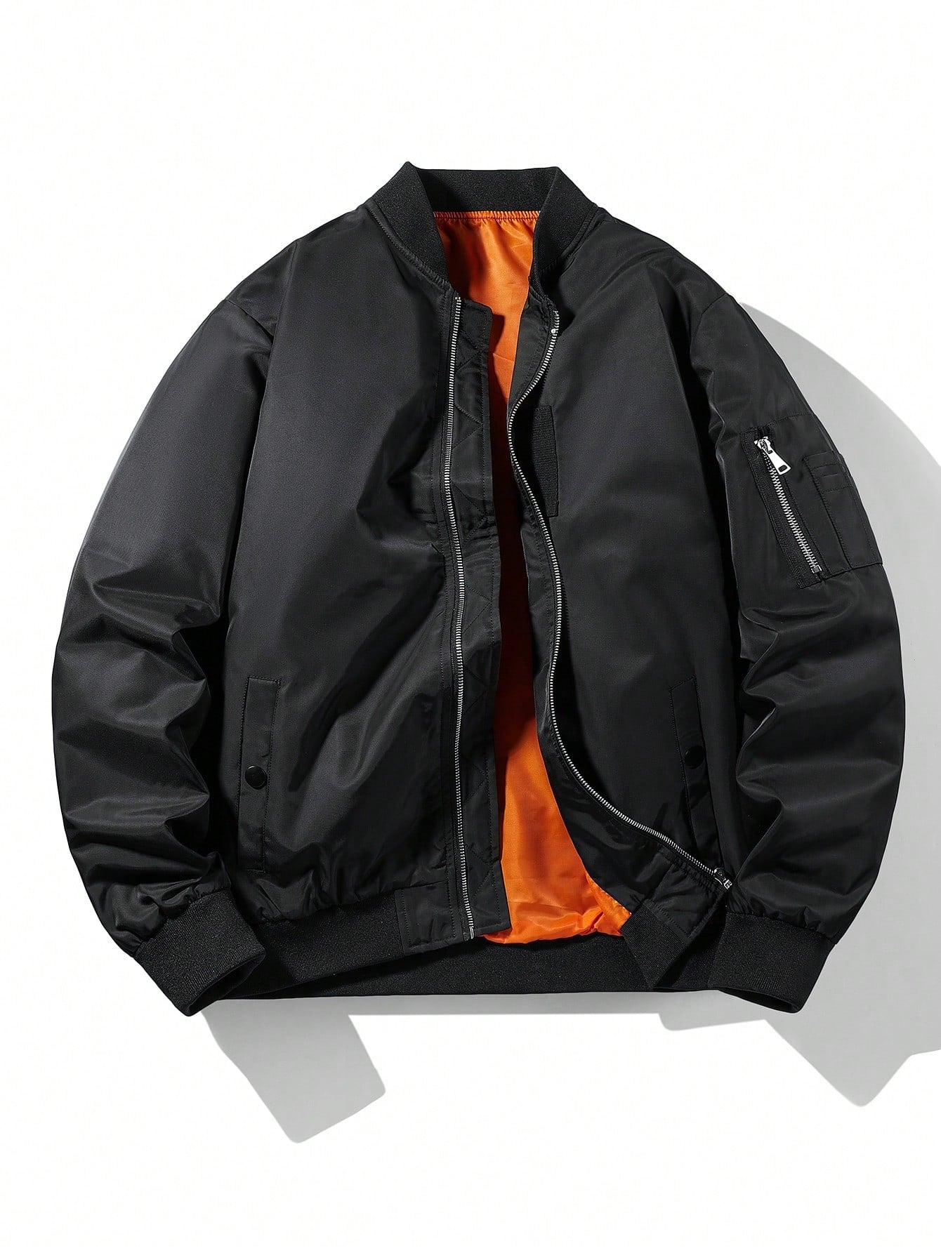 Men'S Plain Baseball Collar Casual Retro New Tops Baseball Jacket, Spring/Autumn