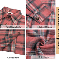 Plaid Flannel Shirts for Women Oversized Long Sleeve Button down Shirts Blouses Tops