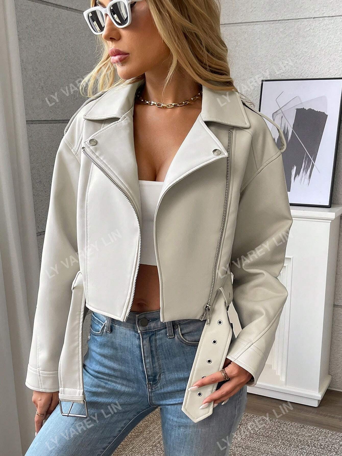 Women'S Solid Color Simple Daily Zip-Up Short Jacket