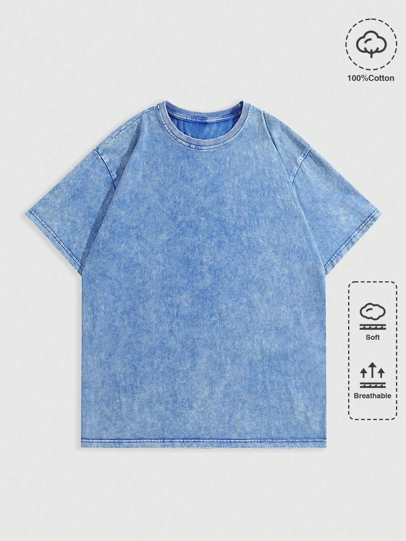 ROMWE MEN Street Life Men'S Casual Loose round Neck Oversized Short Sleeve T-Shirt for Summer, School