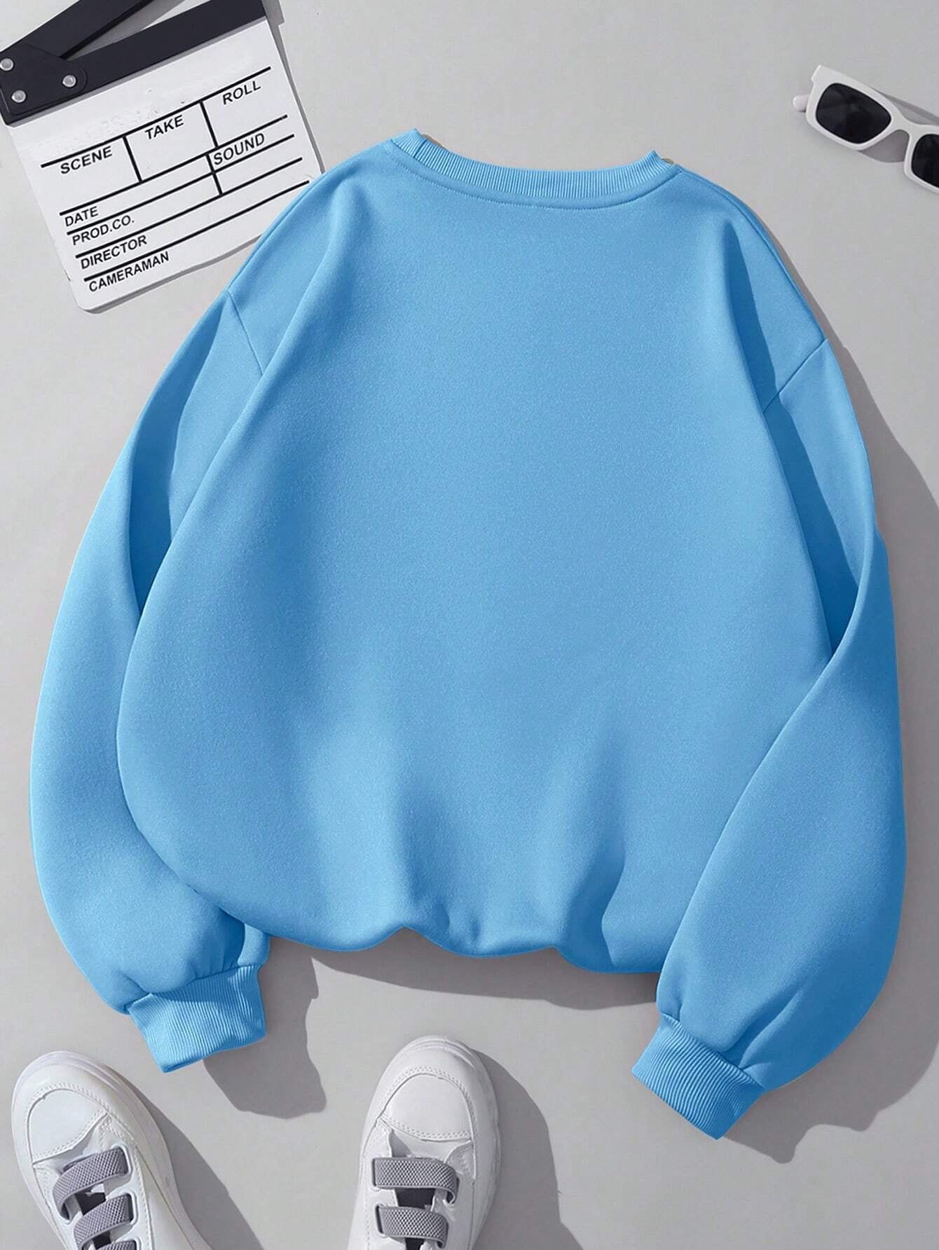 INAWLY Women'S Casual Letter Print Long Sleeve Crewneck Sweatshirt, Spring/Fall,Long Sleeve Tops