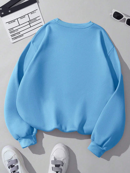 INAWLY Women'S Casual Letter Print Long Sleeve Crewneck Sweatshirt, Spring/Fall,Long Sleeve Tops