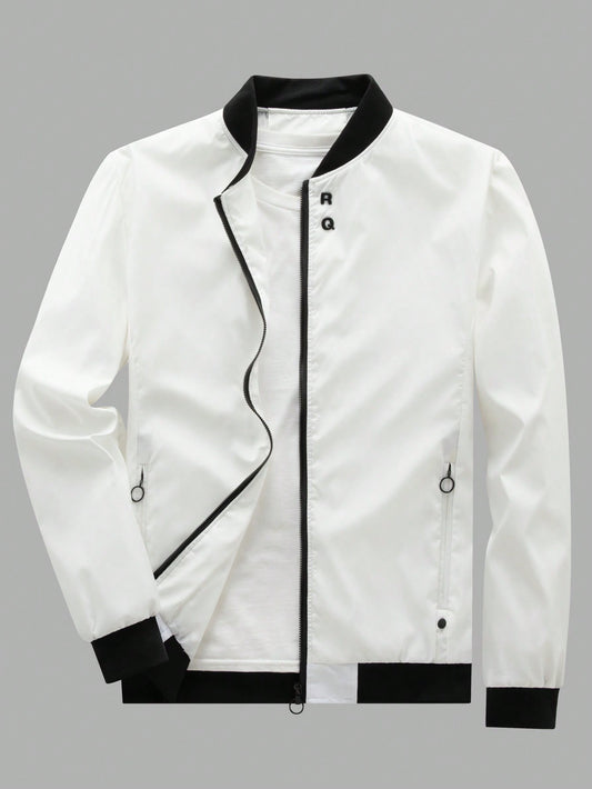 Manfinity Mode Men 1Pc Zip up Bomber Jacket