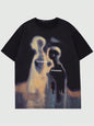 ROMWE MEN Street Life Men'S Vintage Street Scene People Thermal Image Graphic Short Sleeve T-Shirt, Summer