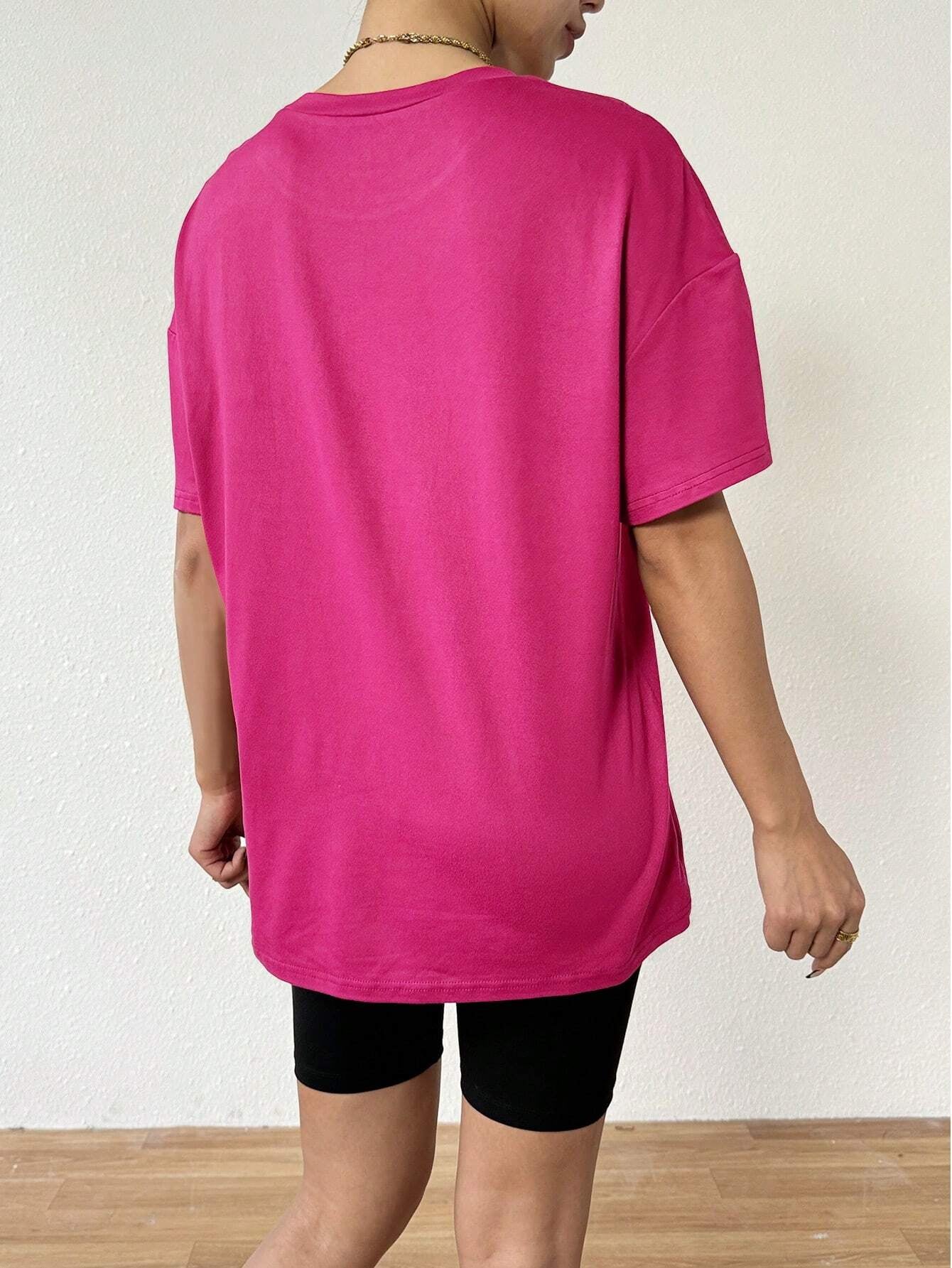 Unity Oversized Loose Fit Simple Drop Shoulder T-Shirt, Casual, Crew Neck, Short Sleeve, Fashionable Streetwear Women'S Summer Graphic Tee Graphic Tees Women Tops