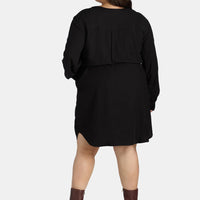 Women'S and Women'S plus Utility Shirtdress with Long-Sleeves, Sizes XS-4X