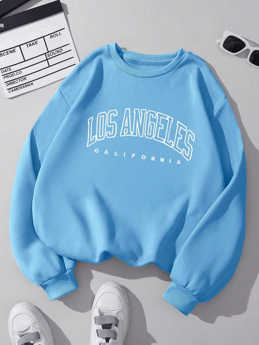 INAWLY Women'S Casual Letter Print Long Sleeve Crewneck Sweatshirt, Spring/Fall,Long Sleeve Tops