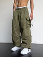 Manfinity EMRG Men Solid Flap Pocket Drawstring Waist Oversized Cargo Baggy Pants