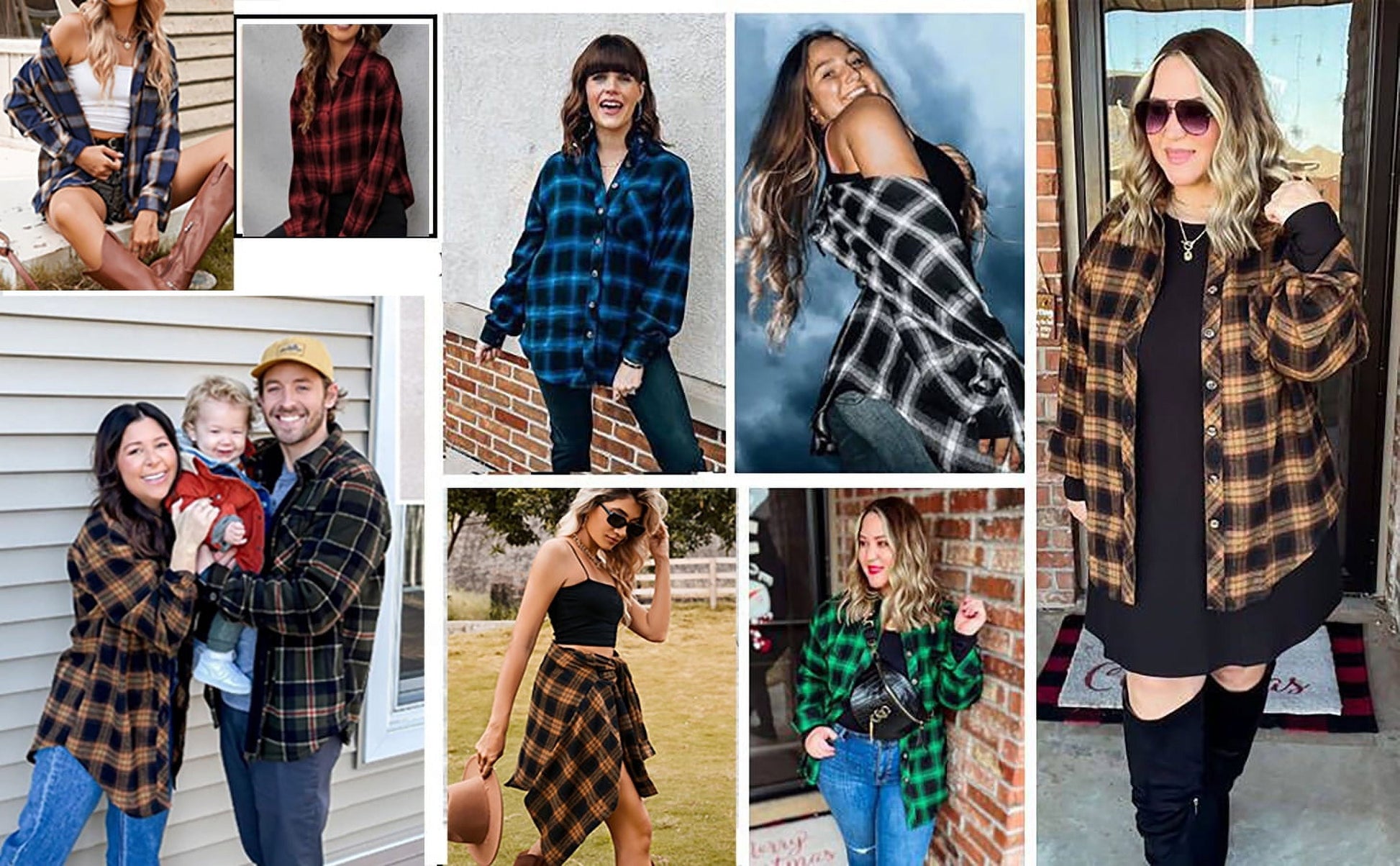 Plaid Flannel Shirts for Women Oversized Long Sleeve Button down Shirts Blouses Tops