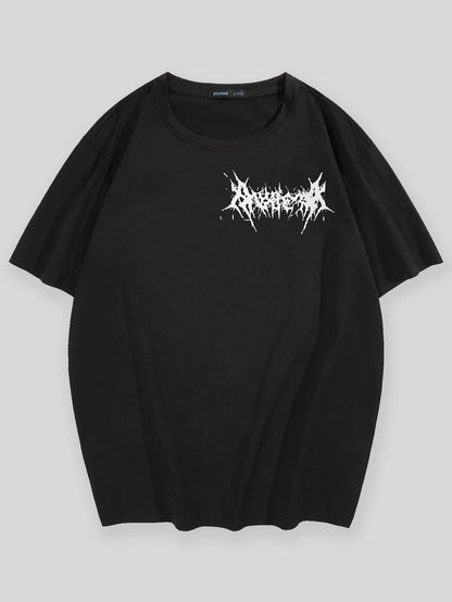 Mkngproject Men Cotton Slogan Graphic Tee, School