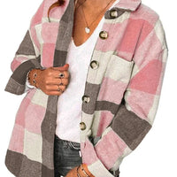 Womens Plaid Shirts Flannel Shacket Jacket Long Sleeve Button down Boyfriend Shirt Coats