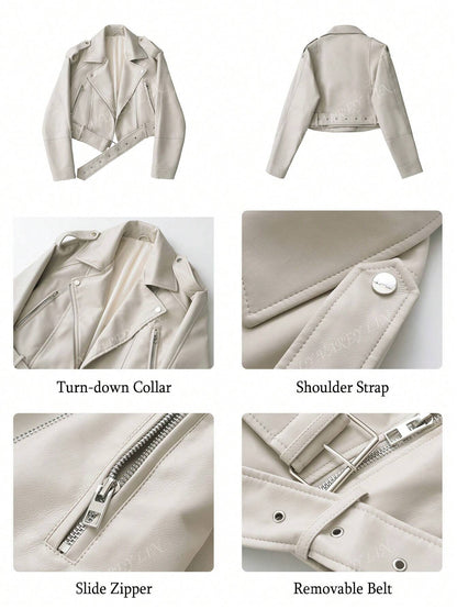 Women'S Solid Color Simple Daily Zip-Up Short Jacket