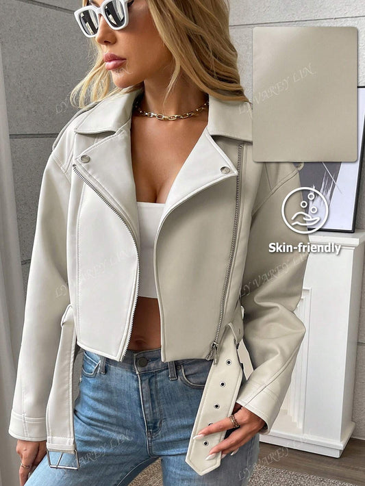Women'S Solid Color Simple Daily Zip-Up Short Jacket