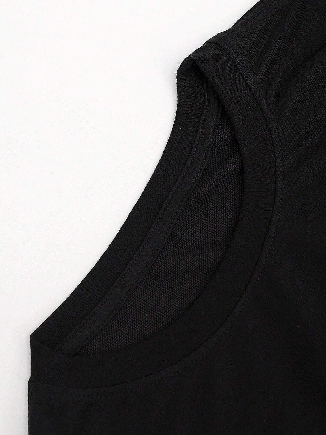 Manfinity EMRG Men Loose Fit Letter Graphic Drop Shoulder round Neck Short Sleeve T-Shirt, Going Out Street Wear, Boyfriend Gift