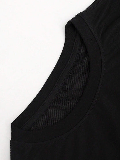 Manfinity EMRG Men Loose Fit Letter Graphic Drop Shoulder round Neck Short Sleeve T-Shirt, Going Out Street Wear, Boyfriend Gift