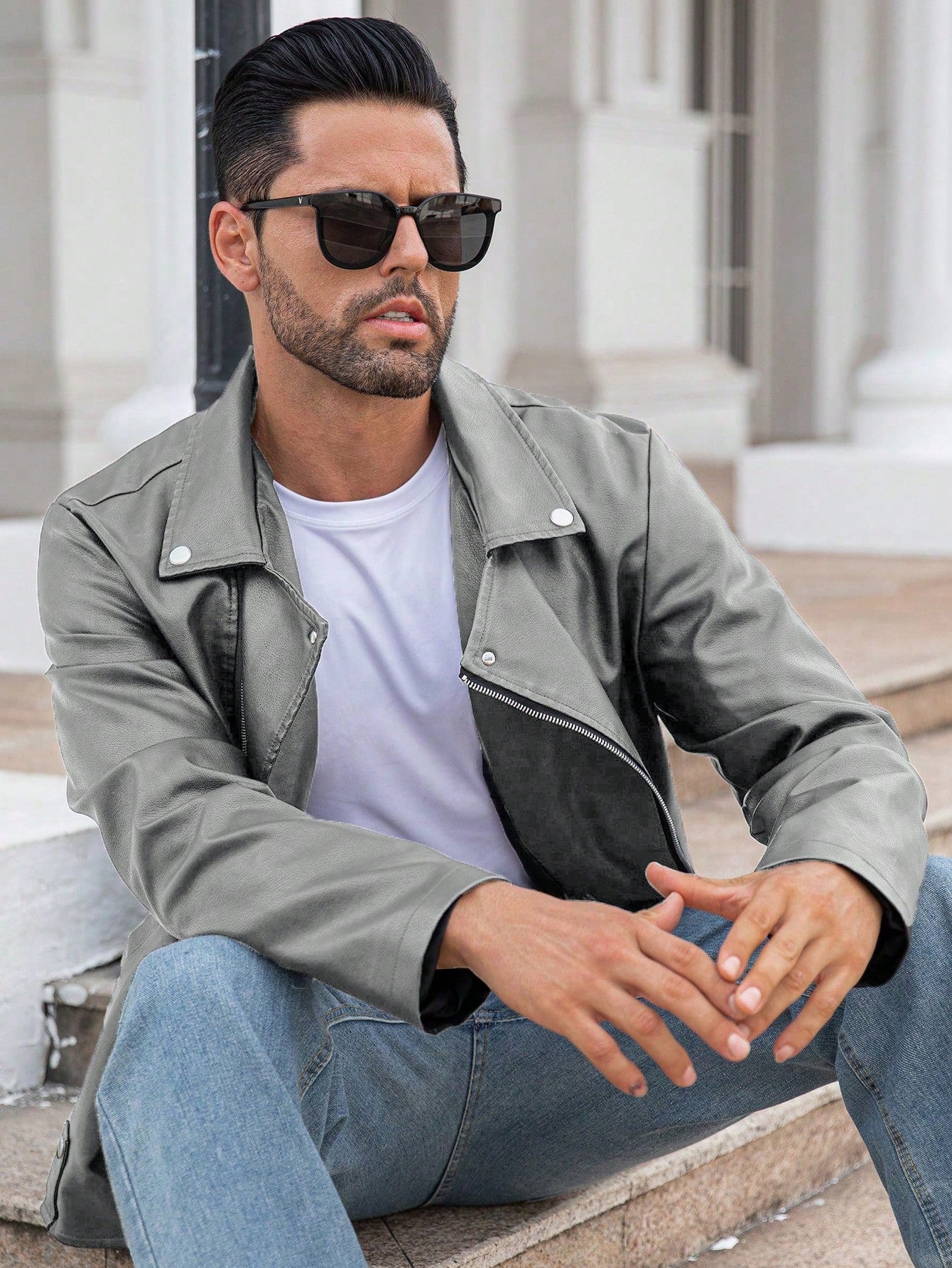 Manfinity LEGND Men'S Vintage Casual Lapel Jacket, Autumn Season