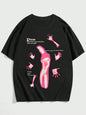 ROMWE MEN Grunge Punk Men Slogan & Figure Graphic Tee, School